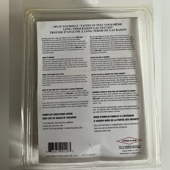 NWT! Home DIY Radon Test Kit - Picture 2 of 2